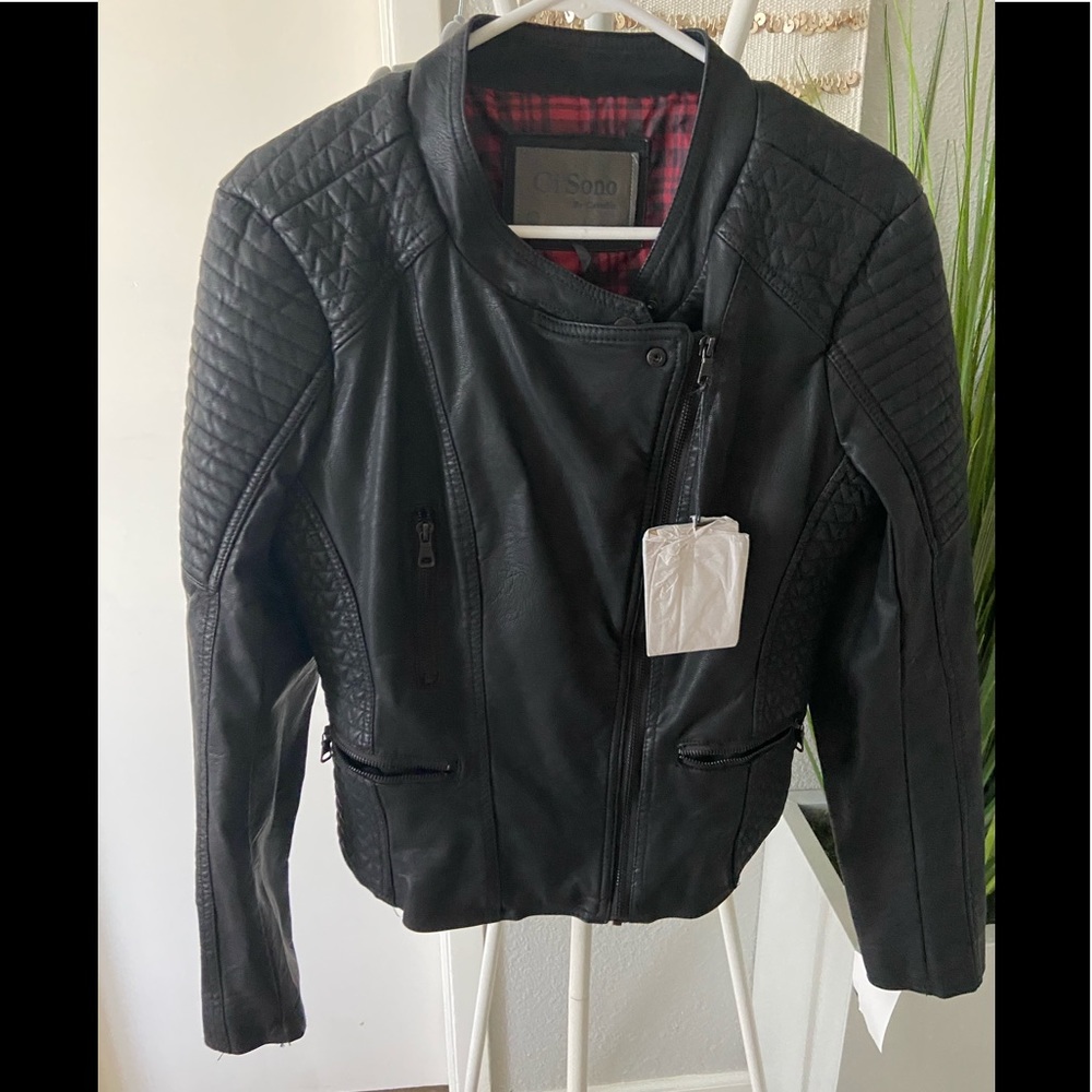 Leather moto jacket